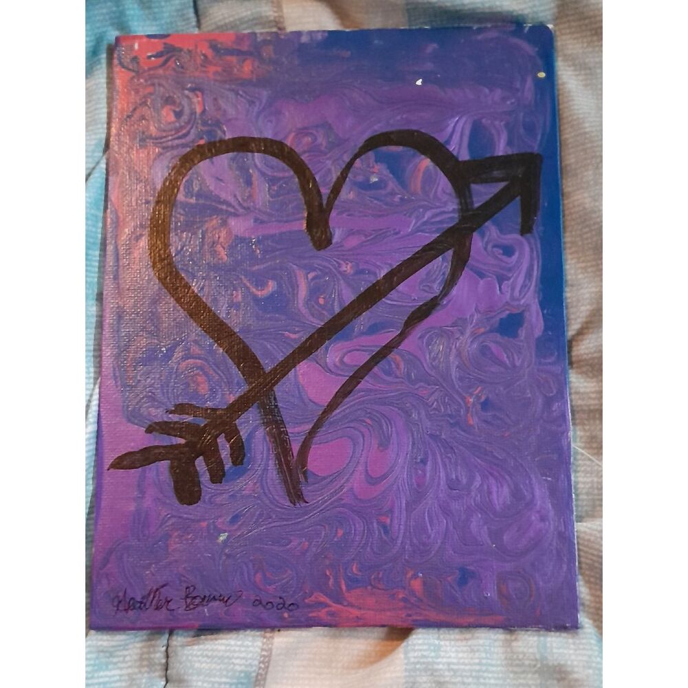 Purple Heart Arrow Canvas Wall Art